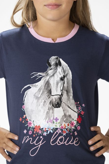 Hovedbilde T skjorte Horse Spirit Blå